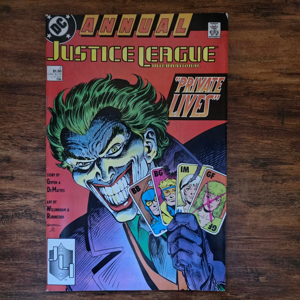 DC Justice League International Annual 2 Comic 1988 Joker Cover Private Lives